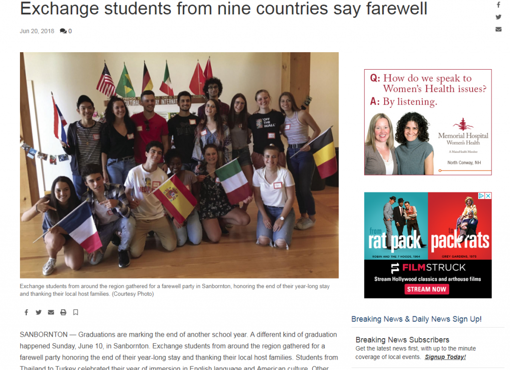 Exchange Students From Nine Countries